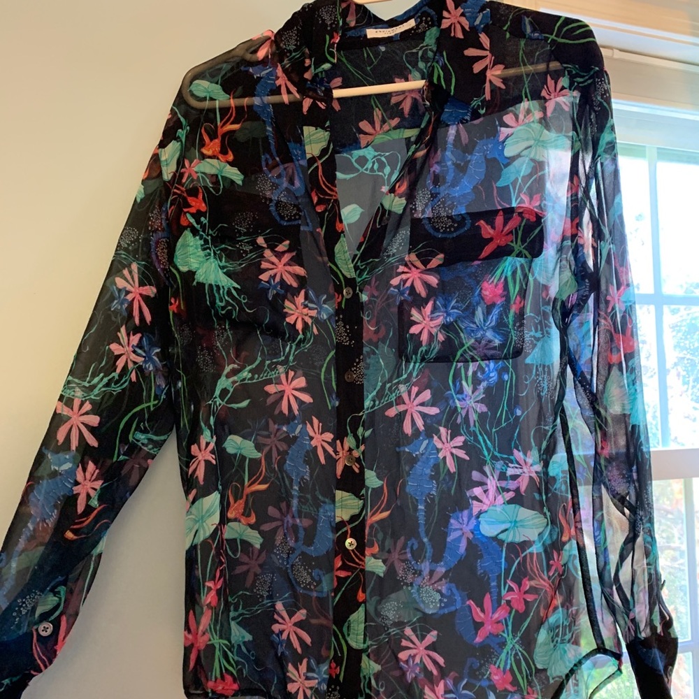 Equipment Sheer Blouse- Size Small